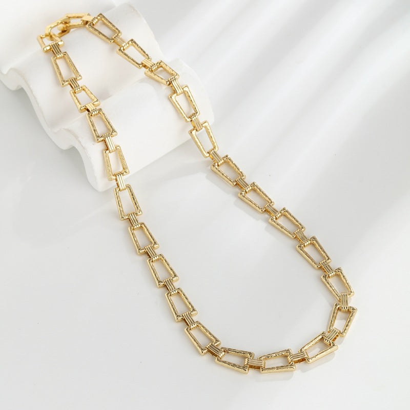 Wholesale Copper Plated Real Gold Simple Necklace